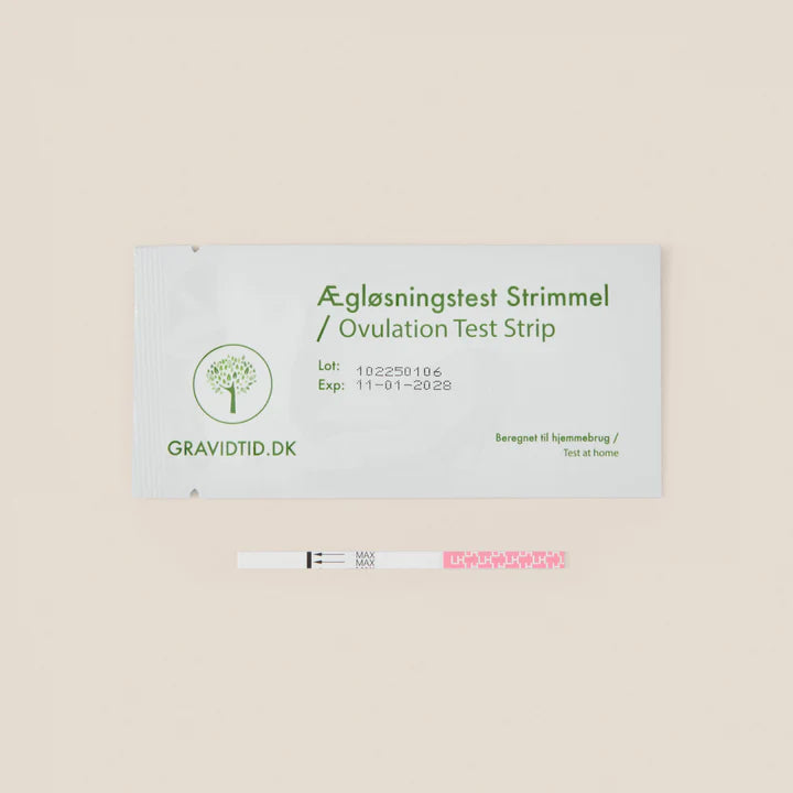 Gravidtid Ægløsningstest Strimmel 20 stk. + Graviditetstest Strimmel 10 stk.+ Tidlig Graviditetstest Strimmel 5 stk.+ Femometer Vinca Lite termometer med to decimaler