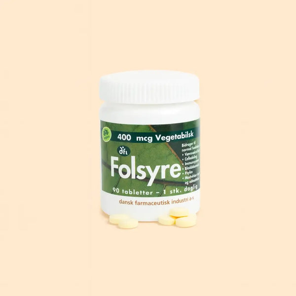 DFI vegansk Folsyre 400 µg. 90 tabletter