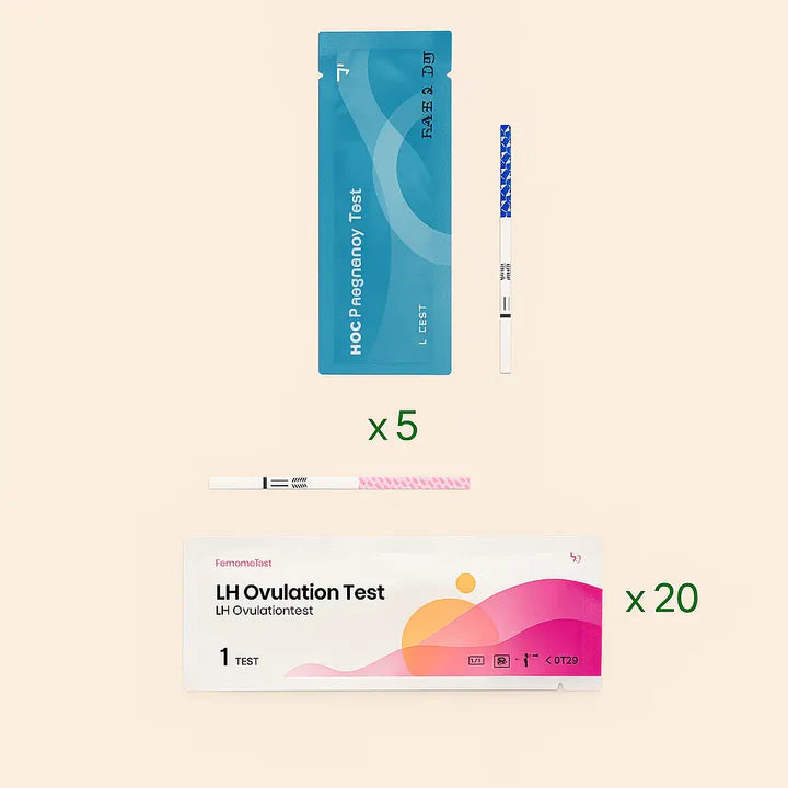 Femometer Ægløsningstest Strimmel 20 stk. + 5 stk. graviditetstests strimmel