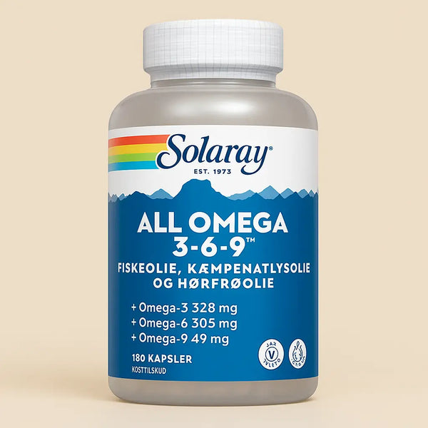 Solaray All Omega 3-6-9. 180 tabletter